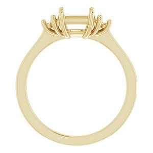 10K Yellow Gold 5x5 mm Square Ring Mounting