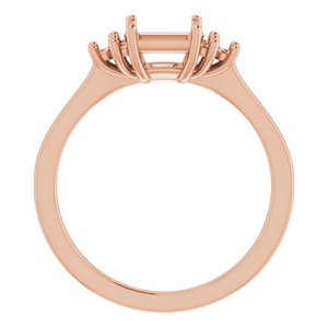 10K Rose Gold 5x5 mm Square Ring Mounting