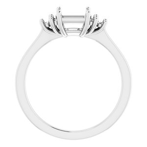 18K White Gold 5x5 mm Square Ring Mounting