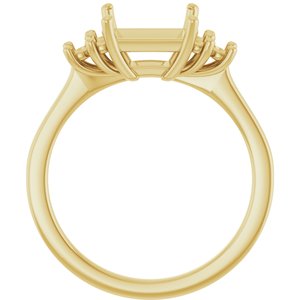 18K Yellow Gold 7x7 mm Square Ring Mounting