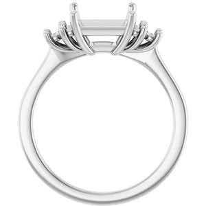 18K White Gold 7x7 mm Square Ring Mounting