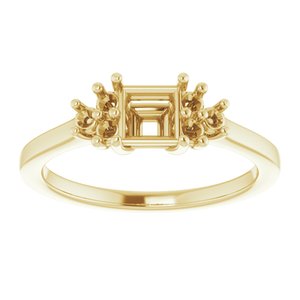 14K Yellow Gold 4.5x4.5 mm Square Ring Mounting
