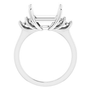 Sterling Silver 10x10 mm Square Ring Mounting