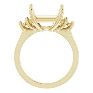 18K Yellow Gold 10x10 mm Square Ring Mounting