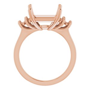 10K Rose Gold 10x10 mm Square Ring Mounting