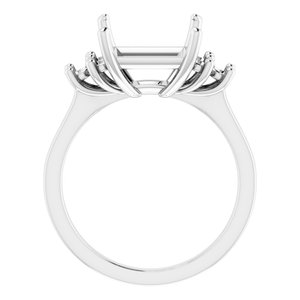 10K White Gold 9x9 mm Square Ring Mounting