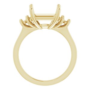 10K Yellow Gold 9x9 mm Square Ring Mounting