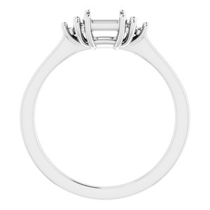 Platinum 4x4 mm Square Ring Mounting