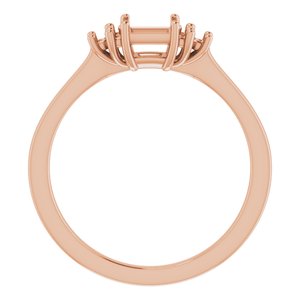 18K Rose Gold 4x4 mm Square Ring Mounting