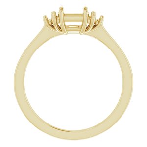 18K Yellow Gold 4x4 mm Square Ring Mounting