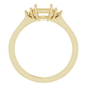 10K Yellow Gold 4.5x4.5 mm Square Ring Mounting