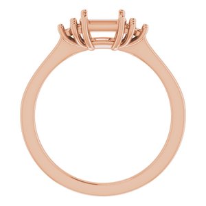 14K Rose Gold 4.5x4.5 mm Square Ring Mounting