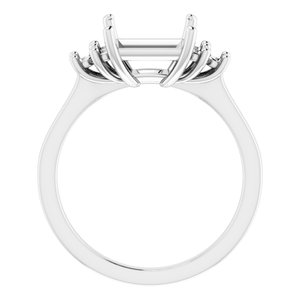 Platinum 7.5x7.5 mm Square Ring Mounting