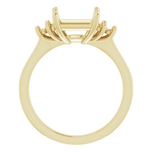 18K Yellow Gold 7.5x7.5 mm Square Ring Mounting