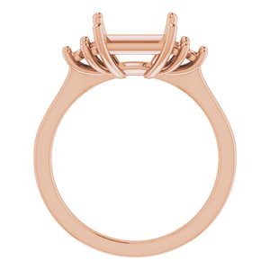 18K Rose Gold 7.5x7.5 mm Square Ring Mounting