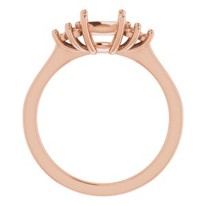 14K Rose Gold 6x6 mm Cushion Ring Mounting