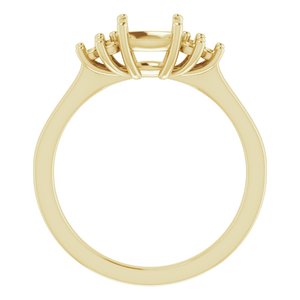 14K Yellow Gold 6x6 mm Cushion Ring Mounting