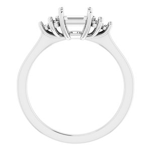 Platinum 6x6 mm Asscher Ring Mounting