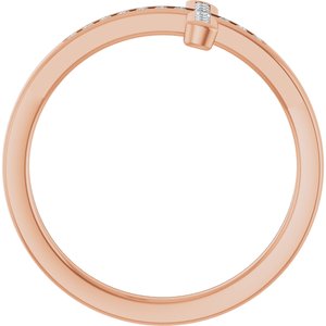 14K Rose Gold 1/10 CTW Lab-Grown Diamond Sideways Cross Ring