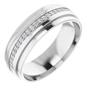14K White Gold 3/8 CTW Natural Diamond Eternity Band Size 10.5