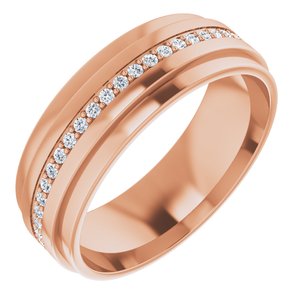 14K Rose Gold 1/3 CTW Natural Diamond Eternity Band Size 9.5