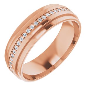 14K Rose Gold 3/8 CTW Natural Diamond Eternity Band Size 11.5