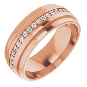 14K Rose Gold 1/3 CTW Natural Diamond Eternity Band Size 6.5