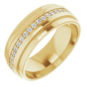 14K Yellow Gold 1/3 CTW Natural Diamond Eternity Band Size 6.5