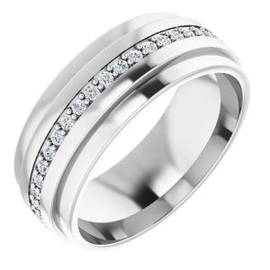 14K White Gold 1/3 CTW Natural Diamond Eternity Band Size 6.5