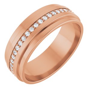 14K Rose Gold 1/3 CTW Natural Diamond Eternity Band Size 9