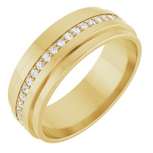 14K Yellow Gold 1/3 CTW Natural Diamond Eternity Band Size 8.5