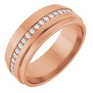 14K Rose Gold 1/3 CTW Natural Diamond Eternity Band Size 6