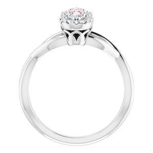 Platinum Natural Pink Morganite & 1/4 CTW Natural Diamond Ring