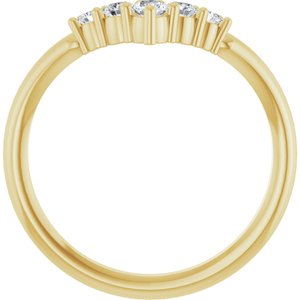 14K Yellow Gold 1/4 CTW Natural Diamond Graduated V Ring