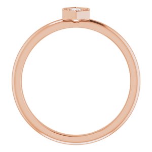 14K Rose Gold .06 CTW  Natural Diamond Hexagon Stackable Ring