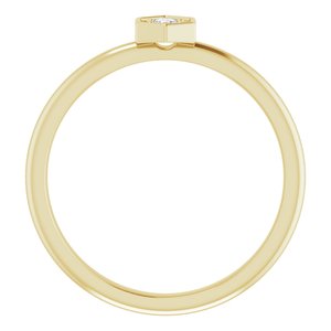 14K Yellow Gold .06 CTW Natural Diamond Hexagon Stackable Ring