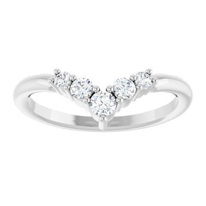 14K White Gold 1/4 CTW Natural Diamond Graduated V Ring