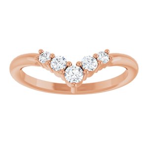 14K Rose Gold 1/4 CTW Natural Diamond Graduated V Ring