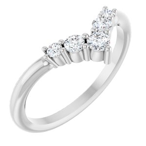 Sterling Silver 1/4 CTW Natural Diamond Graduated V Ring