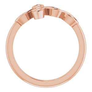 14K Rose Gold .05 CTW Natural Diamond Sideways Cross Ring