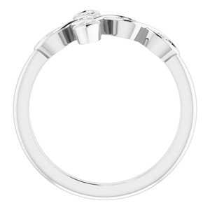 14K White Gold .05 CTW Natural Diamond Sideways Cross Ring