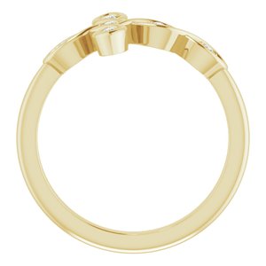 14K Yellow Gold .05 CTW Natural Diamond Sideways Cross Ring