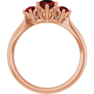 14K Rose Gold 7x5 mm Oval Natural Mozambique Garnet Ring