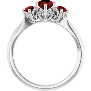 14K White Gold 7x5 mm Oval Natural Mozambique Garnet Ring