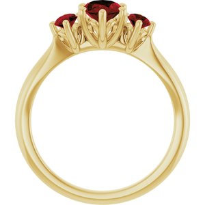 14K Yellow Gold 7x5 mm Oval Natural Mozambique Garnet Ring