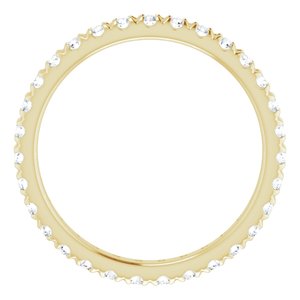 14K Yellow Gold 7/8 CTW Natual Diamond French Set Eternity Band Size 8