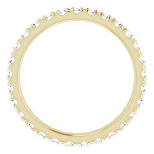 14K Yellow Gold 3/4 CTW French Set Natural Diamond Eternity Band Size 5.5