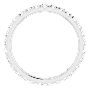 Platinum 3/4 CTW French Set Natural Diamond Eternity Band Size 7