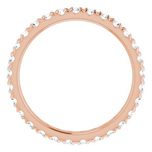 14K Rose Gold 3/4 CTW French Set Natural Diamond Eternity Band Size 7