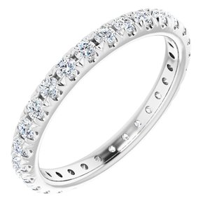 Platinum 7/8 CTW Lab-Grown Diamond  French-Set Eternity Band Size 6.5